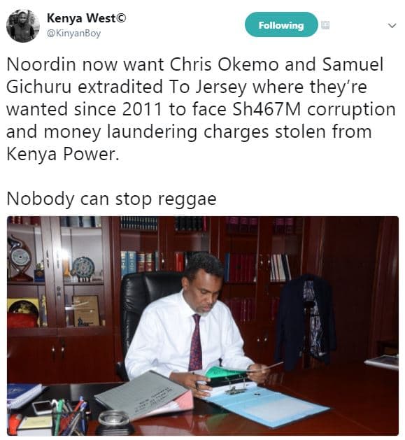 Kenya west kinyanboy following noordin now want chris okemo and samuel gichuru e