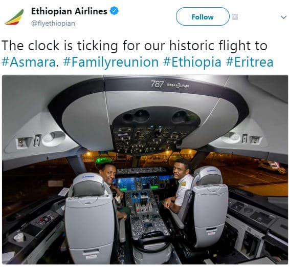 Ethiopian airlines flyethiopian follow the clock is ticking for our historic fli