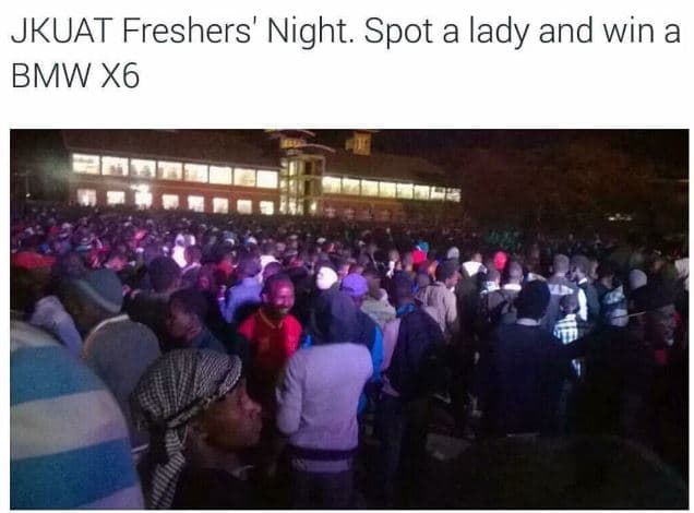Jkuat freshers' night. spot a lady and win a bmw x6