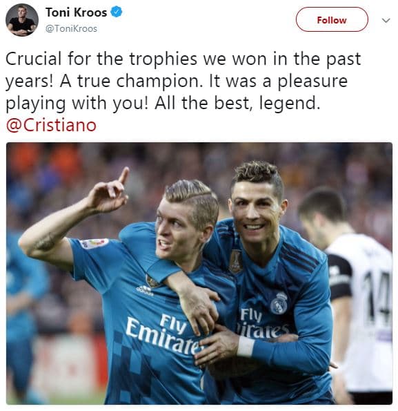 Toni kroos tonikroos follow crucial for the trophies we won in the past years! a
