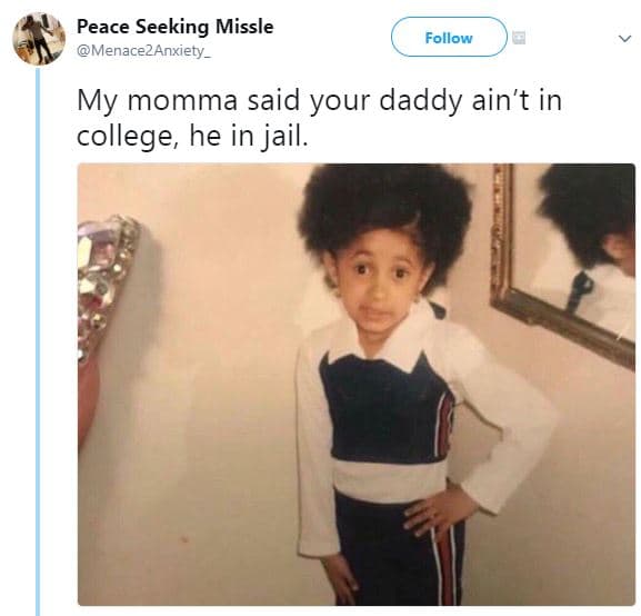 Peace seeking missle menacezanxiety _ follow my momma said your daddy ain't in c