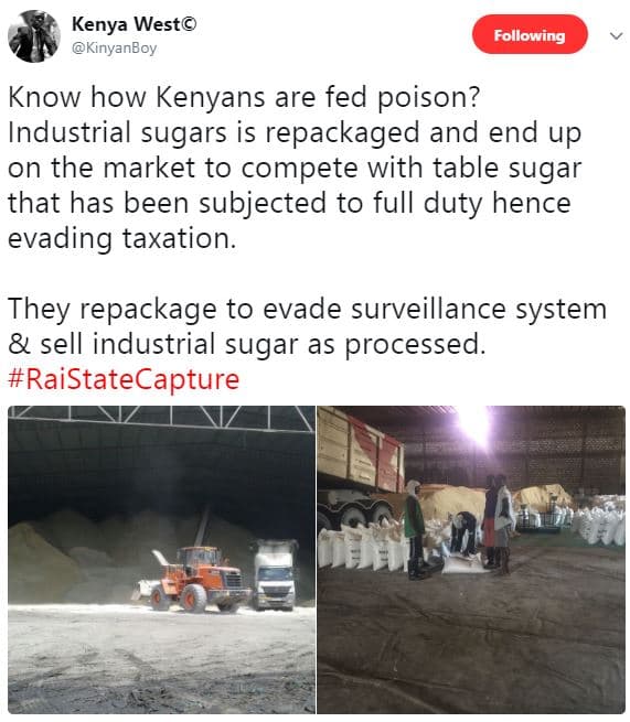 Kenya west kinyanboy following know how kenyans are fed poison? industrial sugar