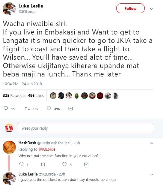 Luke leslie iqlorde follow wacha niwaibie siri if you live in embakasi and want