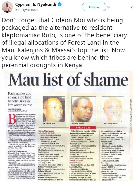 Cyprian, is nyakundi c_nyakundih follow don't forget that gideon moi who is bein