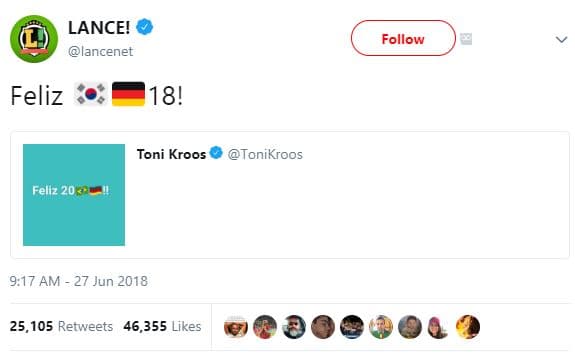 Lance! lancenet follow feliz 18! toni kroos tonikroos fellz 20 9.17 am 27 jun 25