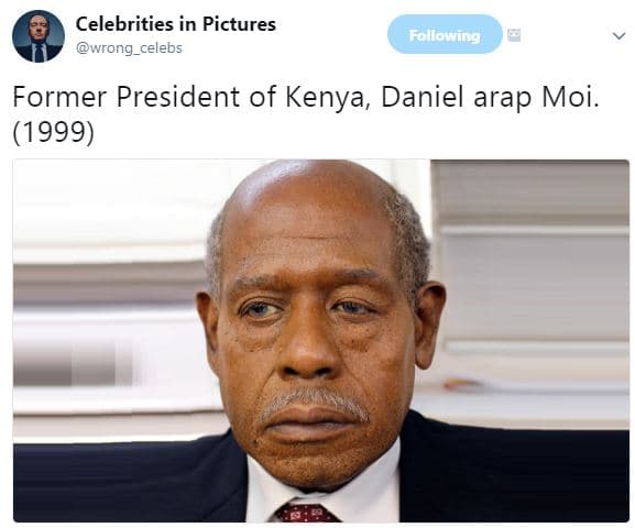 Celebrities in pictures wrong celebs rollening former president of kenya daniel
