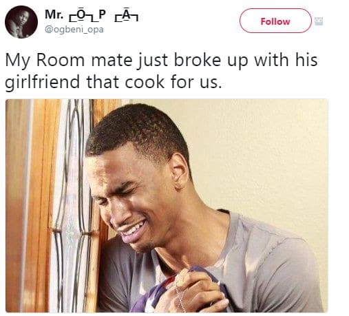 Mr. eıp f47 ogbeni_opa follow my room mate just broke up with his girlfriend tha