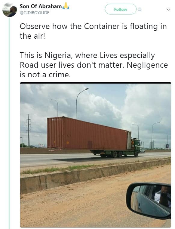 Son of abraham gidiboyjude follow observe how the container is floating in the a