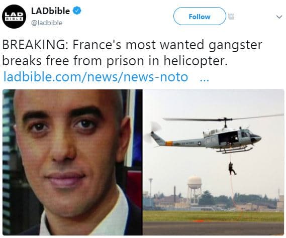 Ladbible ad ladbible follow breaking france's most wanted gangster breaks free f