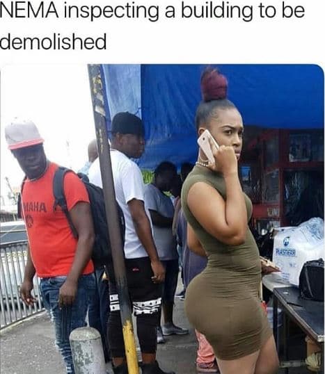 Nema inspecting a building to be demolished hina