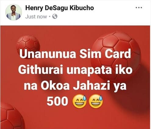 Henry desagu kibucho just now unanunua sim card githurai unapata iko na okoa jah
