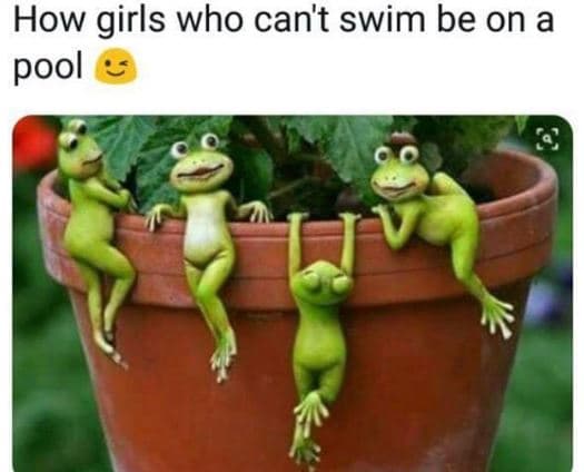 How girls who can't swim be on a pool