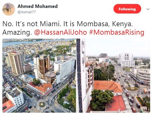 Ahmed mohamed asmali77 following no. it's not miami. it is mombasa, kenya. amazi