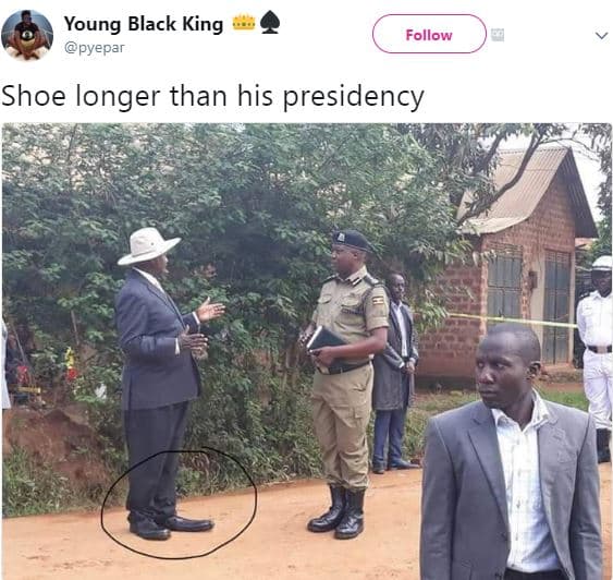 Young black king pyepar follow shoe longer than his presidency