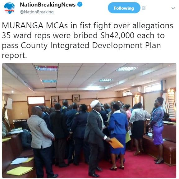 Nationbreakingnews nationbreaking following muranga mcas in fist fight over alle