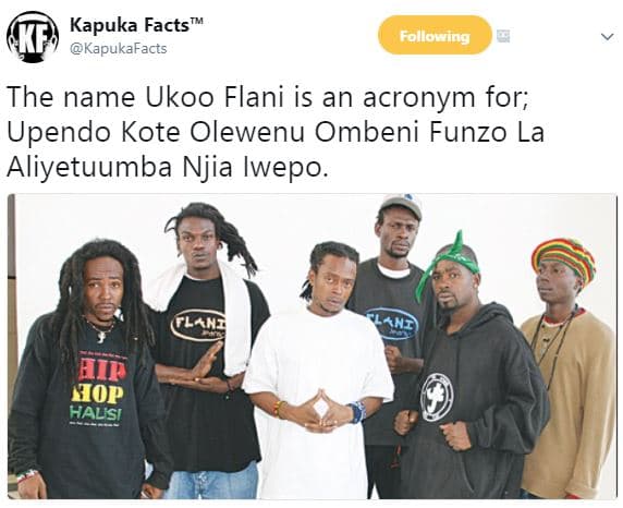 Kapuka facts kapukafacts follewiing the name ukoo flani is an acronym for upendo