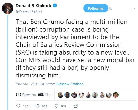 Donald b kipkorir donaldbkipkorir following that ben chumo facing a multimillion