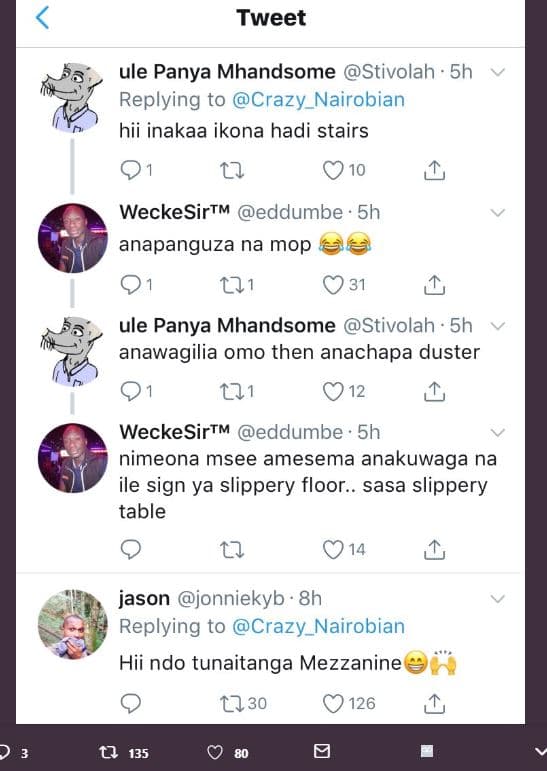 Tweet ule panya mhandsome stivolah 5h replying to crazy_nairobian hii inakaa iko