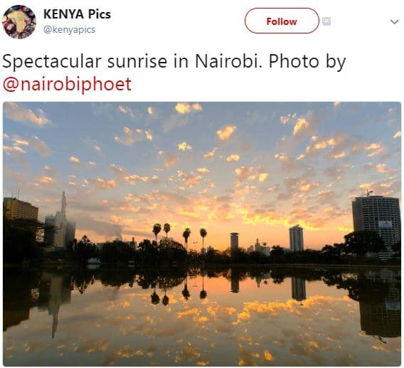 Kenya pics kenyapics follow spectacular sunrise in nairobi. photo by nairobiphoe