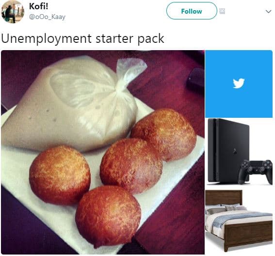 Kofi! ooo_kaay follow unemployment starter pack