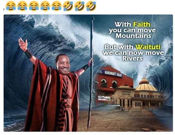 With faith you canmove mountains but with waituti wecannowmove rivers