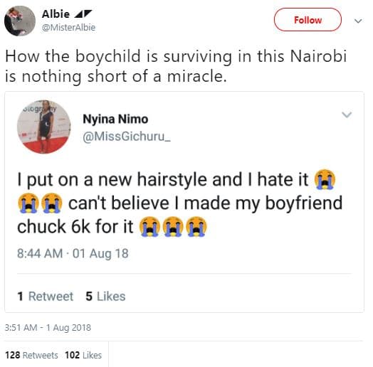 Albie misteralbie follow how the boychild is surviving in this nairobi is nothin