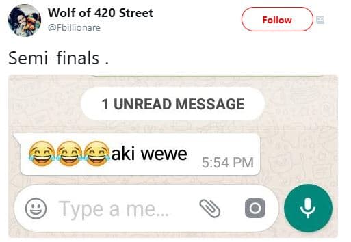 Wolf of 420 street fbillionare follow semifinals unread message aki wewe 5.54 pm