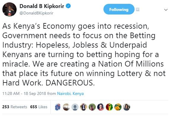 Donald b kipkorir donaldbkipkorir following as kenya's economy goes into recessi