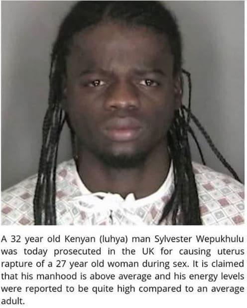A 32 year old kenyan luhya man sylvester wepukhulu was today prosecuted the uk f