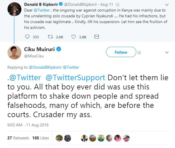 Donald b kipkorir donaldbkipkorir aug 11 dear twitter the ongoing war against co
