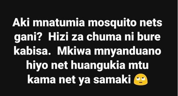 Aki mnatumia mosquito nets gani? hizi za chuma ni bure kabisa. mkiwa mnyanduano