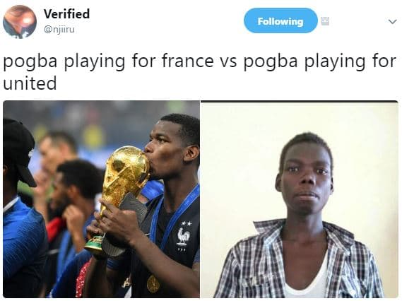 Verified njiiru following pogba playing for france vs pogba playing for united