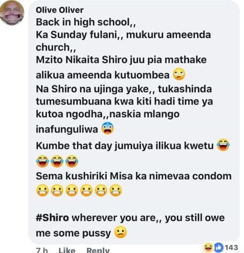 Olive oliver back in high school, ka sunday fulani, mukuru ameenda church, mzito