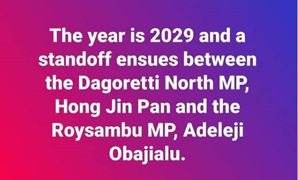 The year is and a standoff ensues between the dagoretti north mp hong jin pan an