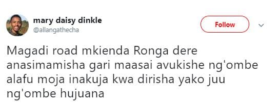 Mary daisy dinkle allangathecha follow magadi road mkienda ronga dere anasimamis
