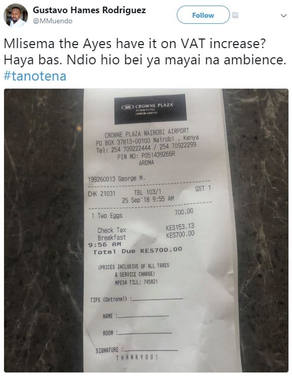 Gustavo hames rodriguez mmuendo follow mlisema the ayes have it on vat increase?