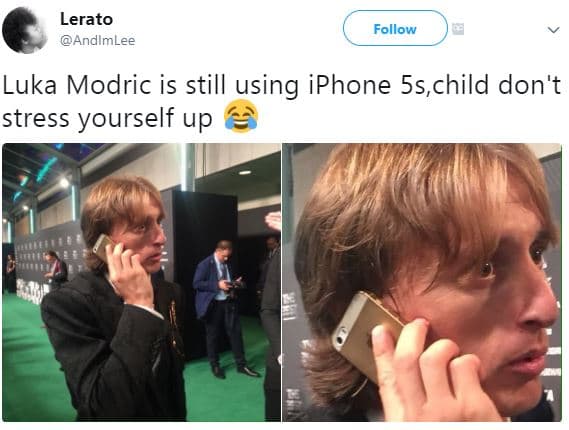 Lerato andlmlee follow luka modric is still using iphone ss,child don't stress y