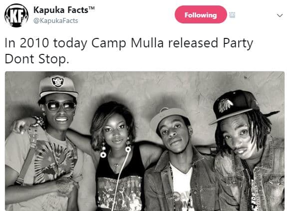 Kapuka facts kapukafacts following in today camp mulla released party dont stop.