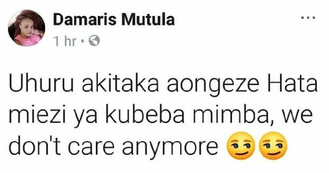 Damaris mutula hr uhuru akitaka aongeze hata miezi ya kubeba mimba we don't care