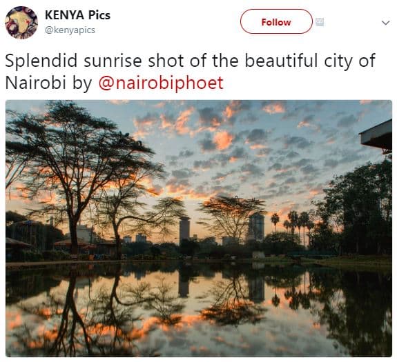 Kenya pics kenyapics follow splendid sunrise shot of the beautiful city of nairo