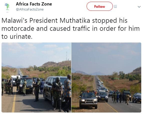 Africa facts zone africafactszone follow malawi's president muthatika stopped hi