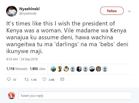 Nyashinski nyashinski follow it's times like this wish the president of kenya wa