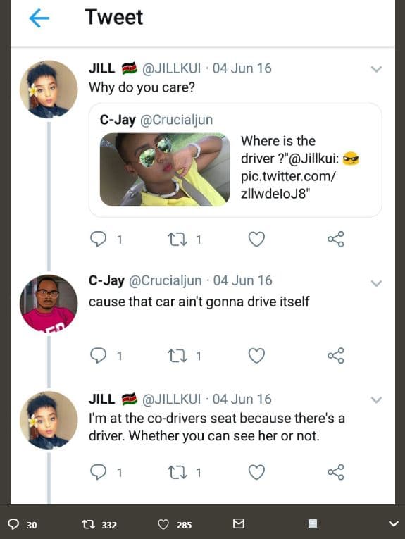 Tweet jill jillkui 04 jun 16 why do you care? cjay crucialjun where is the drive