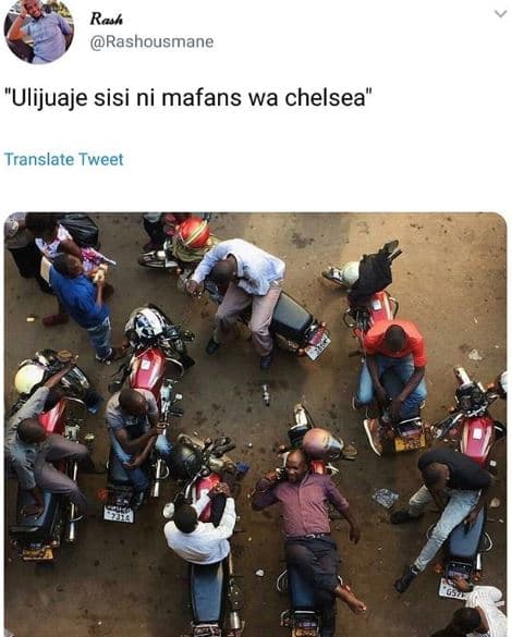Rask rashousmane ulijuaje sisi ni mafans wa chelsea translate tweet