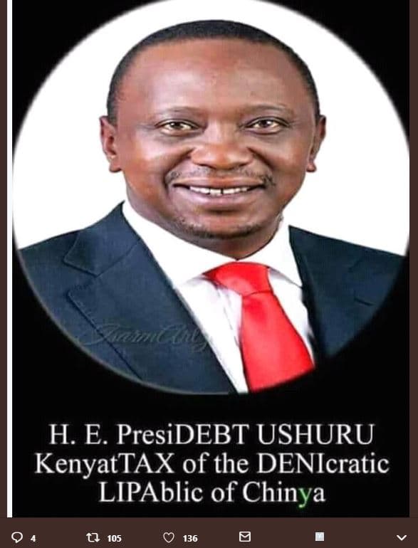 He presidebt ushuru kenyattax of the denicratic lipablic of chinya 0 4 0 105 136