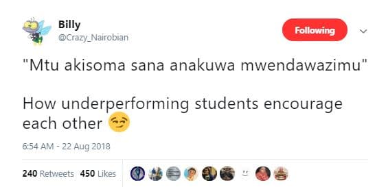 Billy crazy_nairobian following mtu akisoma sana anakuwa mwendawazimu how underp