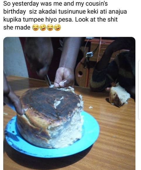 So yesterday was me and my cousin's birthday siz akadai tusinunue keki ati anaju