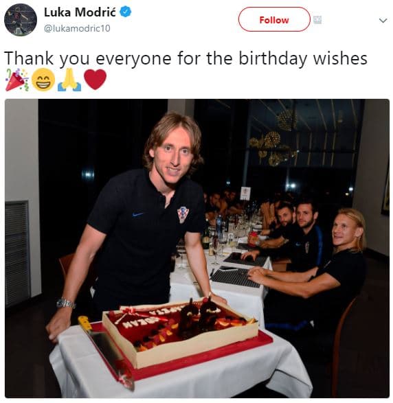 Luka modrié lukamodric10 follow thank you everyone for the birthday wishes