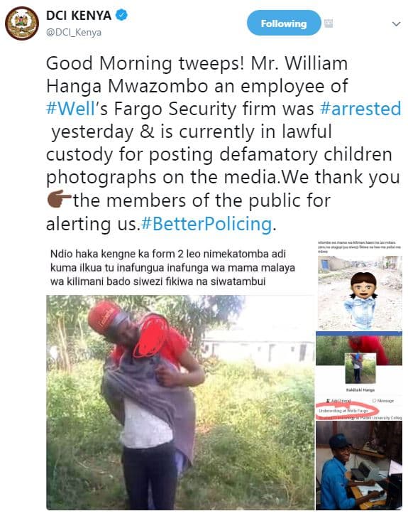 Dci kenya dci_kenya following good morning tweeps! mr. william hanga mwazombo an