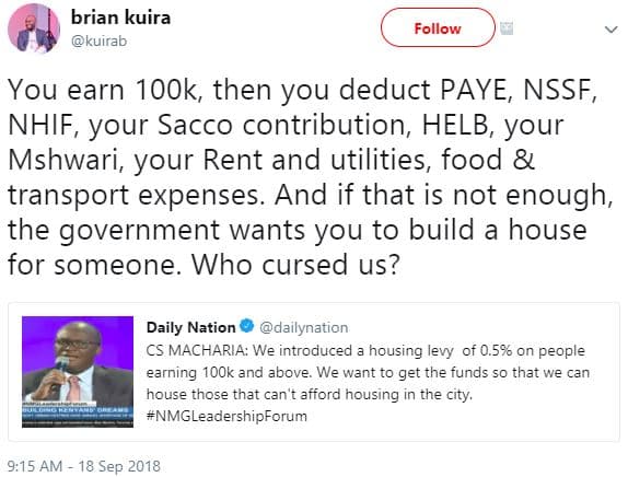 Brian kuira kuirab follow you earn 1ook, then you deduct paye nssf, nhif, your s